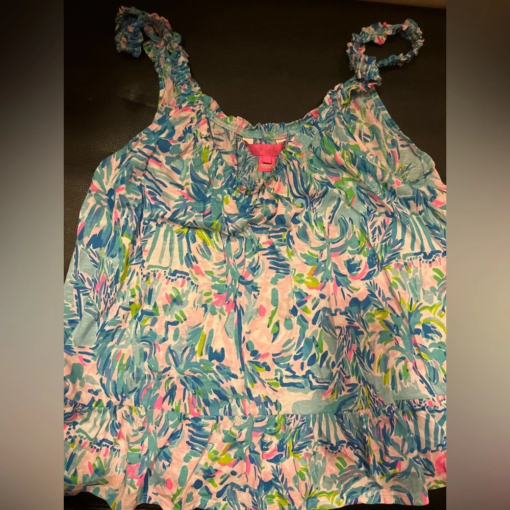 lilly pulitzer loro tank blue ibiza cabana size L - Picture 5 of 6
